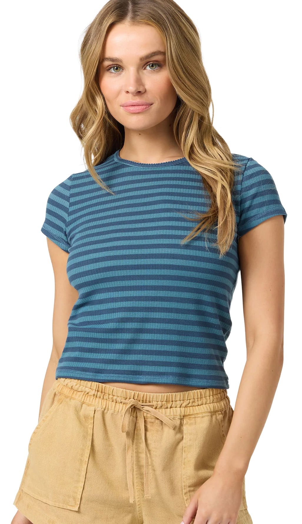 O'Neill O'Riginals Yarn Dye Women's Baby Tee - Blue Fusion