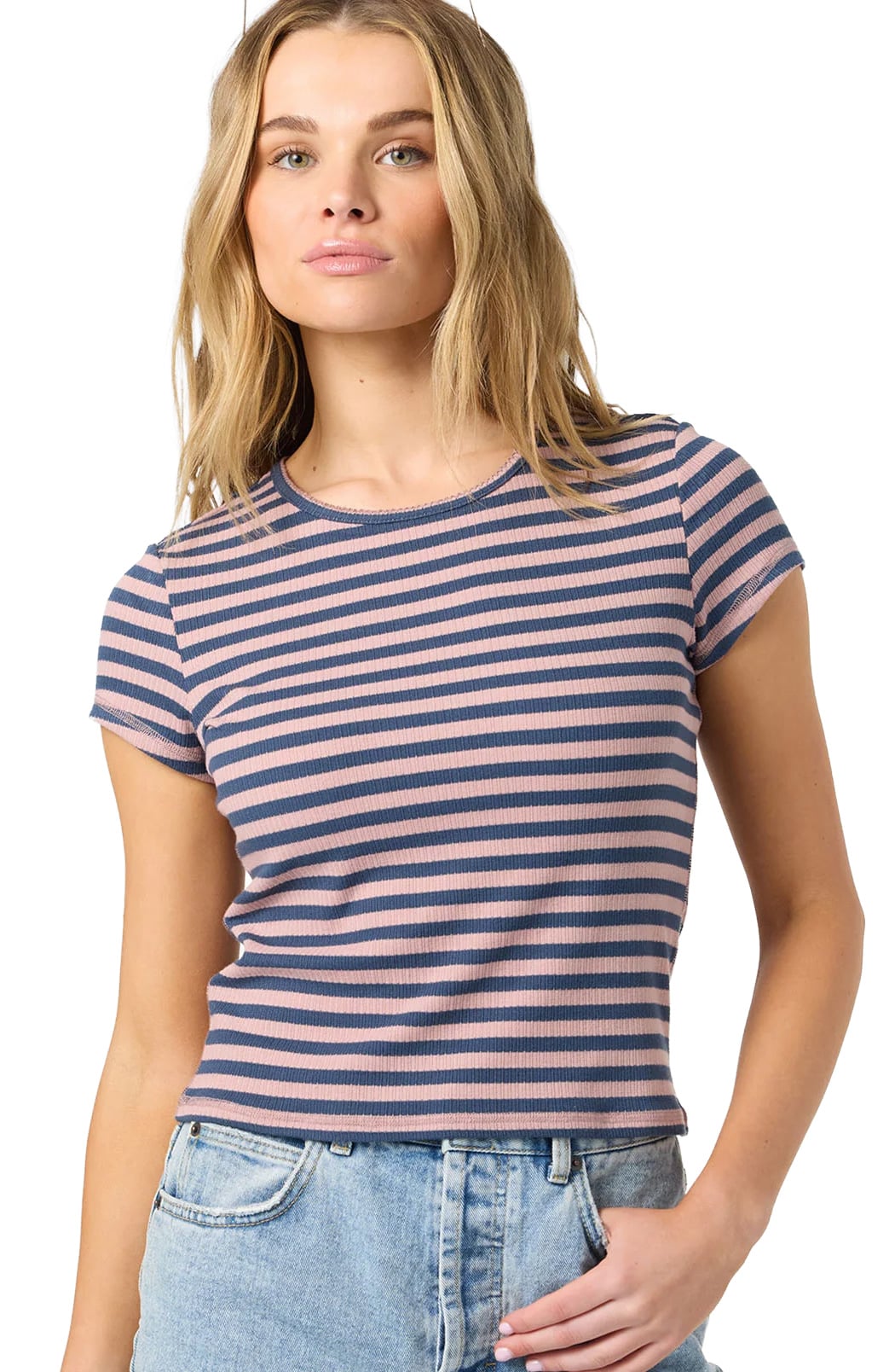 O'Neill O'Riginals Yarn Dye Women's Baby Tee - Deauville Mauve