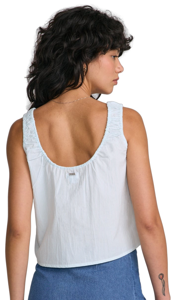 RVCA Raya Women's Top - Crystal Blue – back view