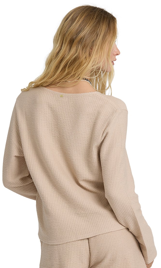 Billabong Maya LS Women's Knit Top - Oatmeal – back view