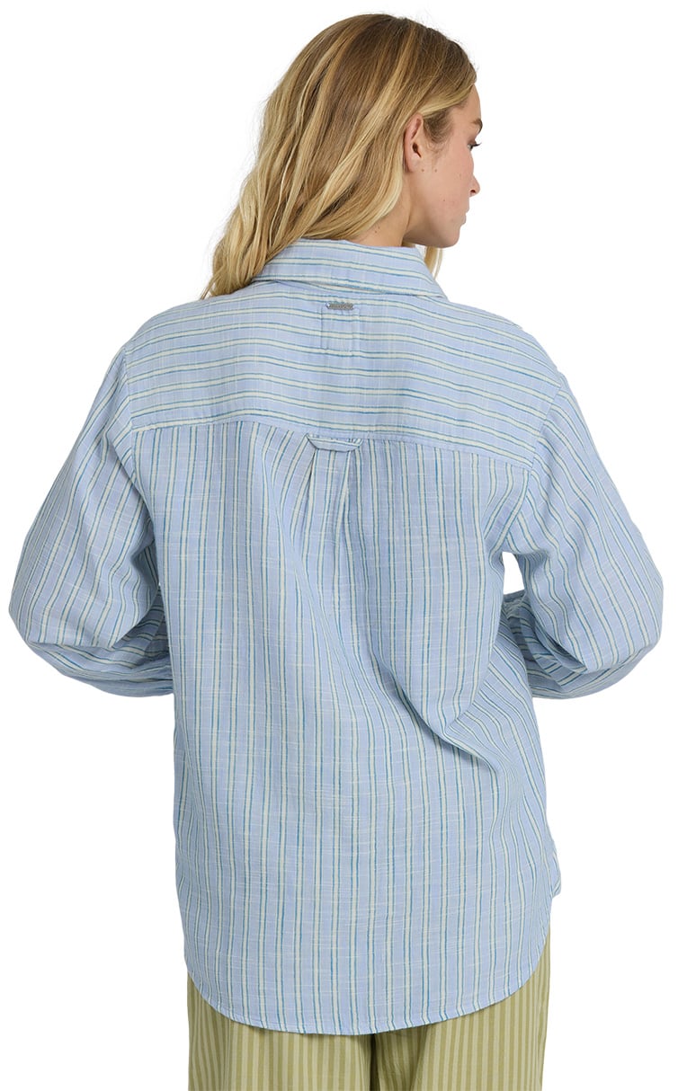 Billabong Wanderer Printed LS Woven Top - Twilight Blue – back view