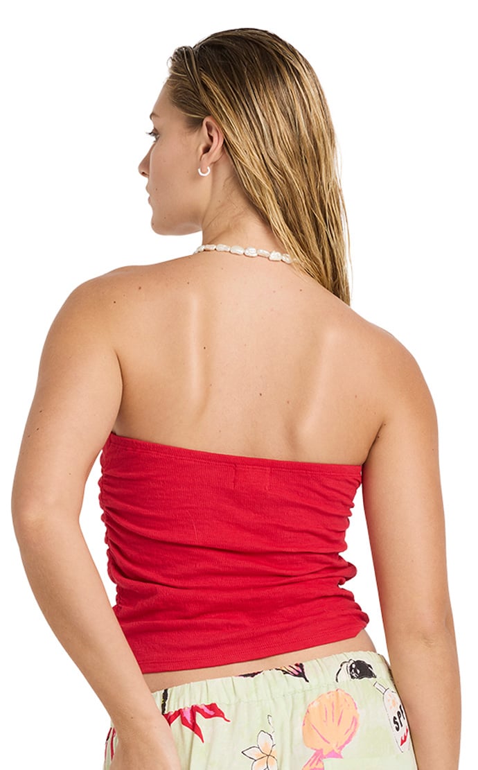 Billabong Lottie Hall Splasher Women's Tube Top - True Red – back view