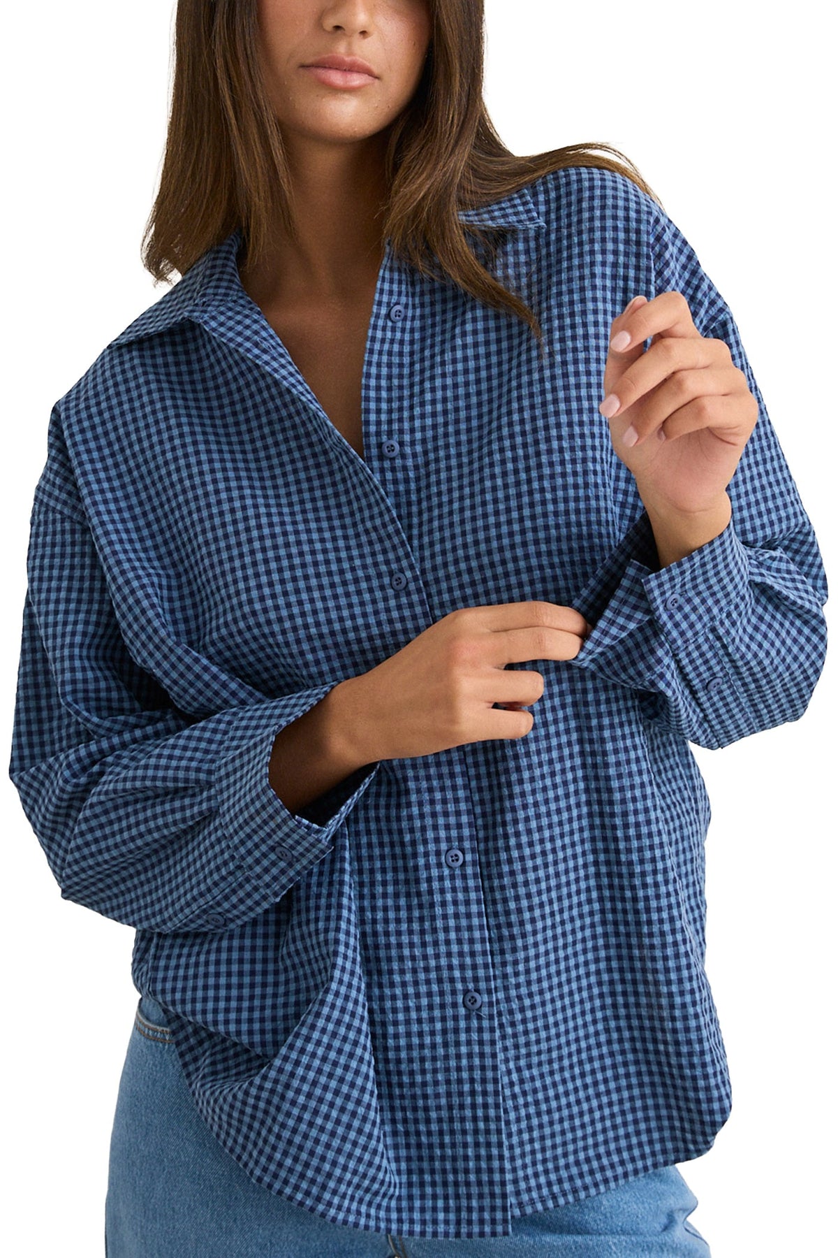 Rhythm Serene Oversized Women's Long Sleeve Top - Indigo