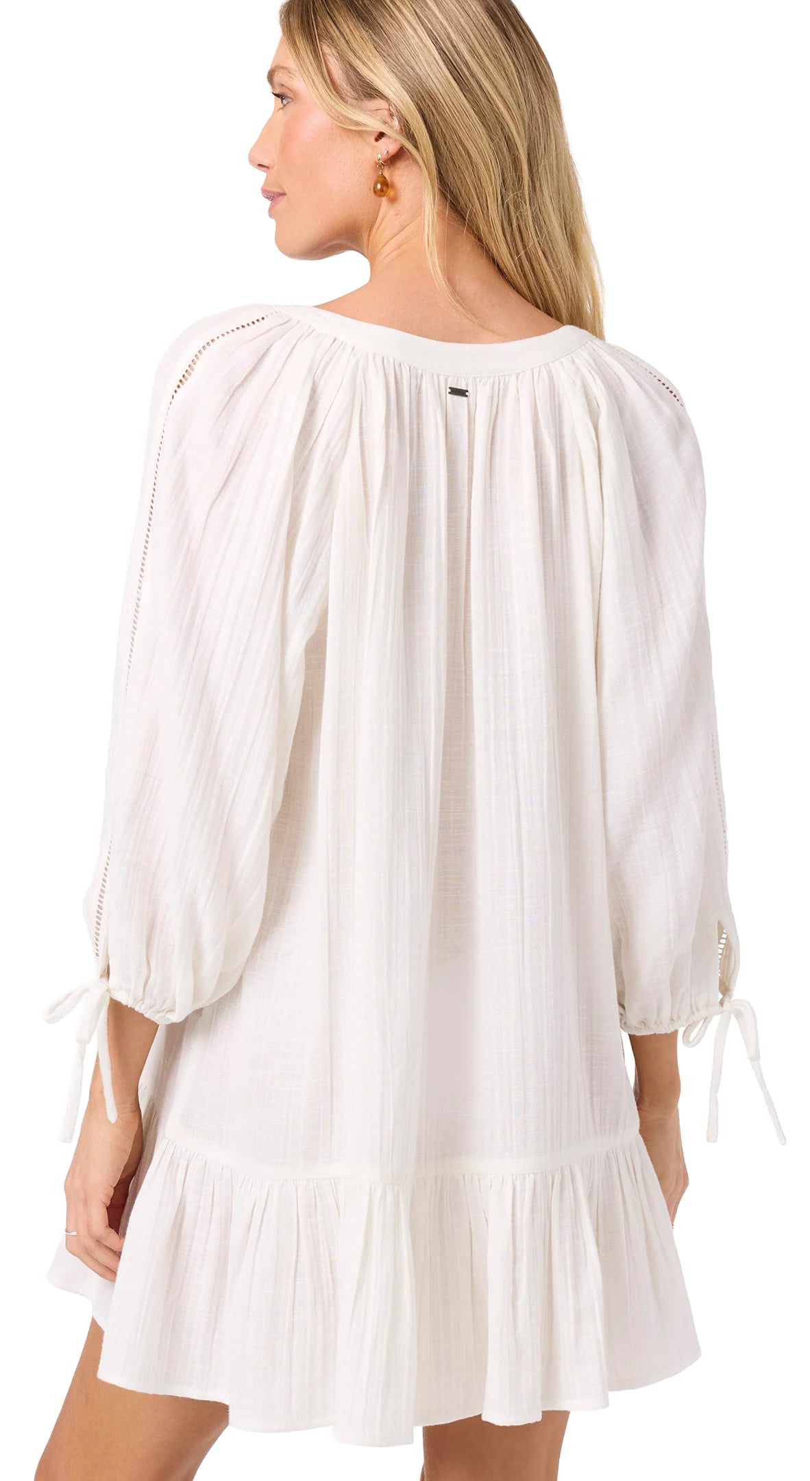 O'Neill Lou Women's Mini Coverup Dress - White – back view