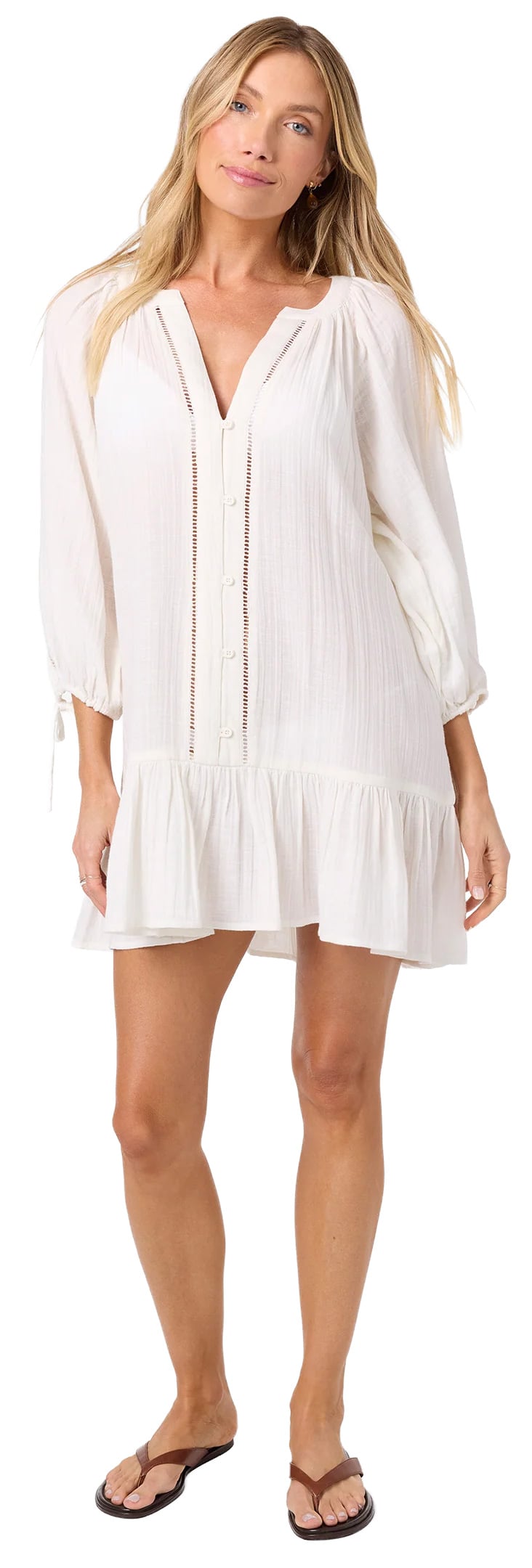 O'Neill Lou Women's Mini Coverup Dress - White – alternate view 1