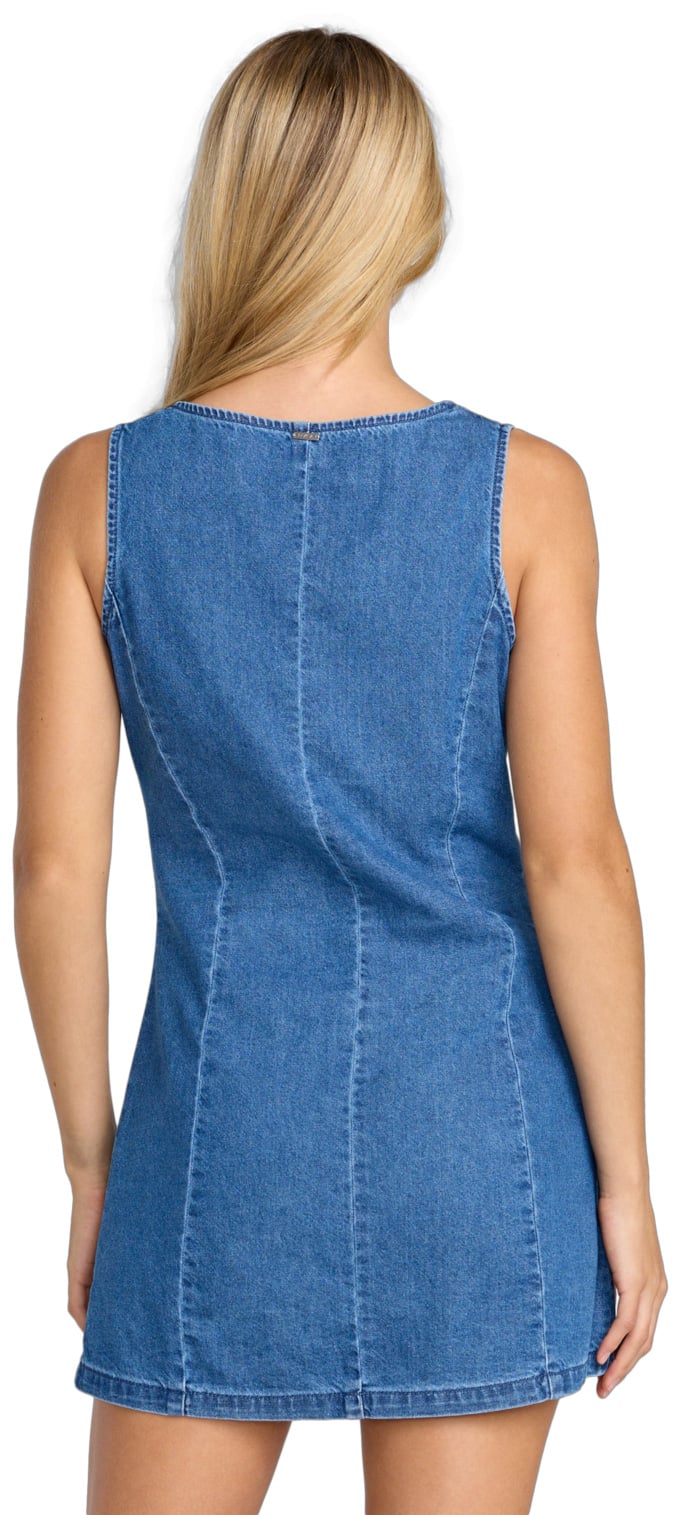 RVCA Lainey Women's Mini Dress - Crystal Blue – back view