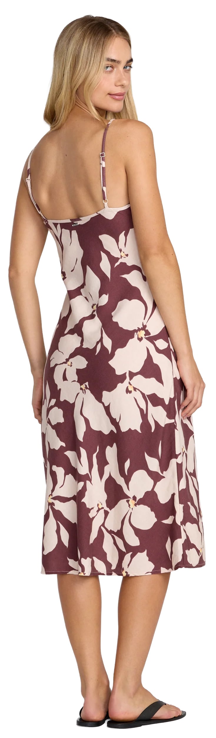 RVCA Lets Dance Women's Slip Dress - Terra Brown – back view
