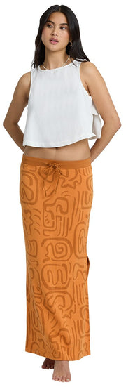 Billabong Embers Knit Women's Midi Skirt - Tangerine