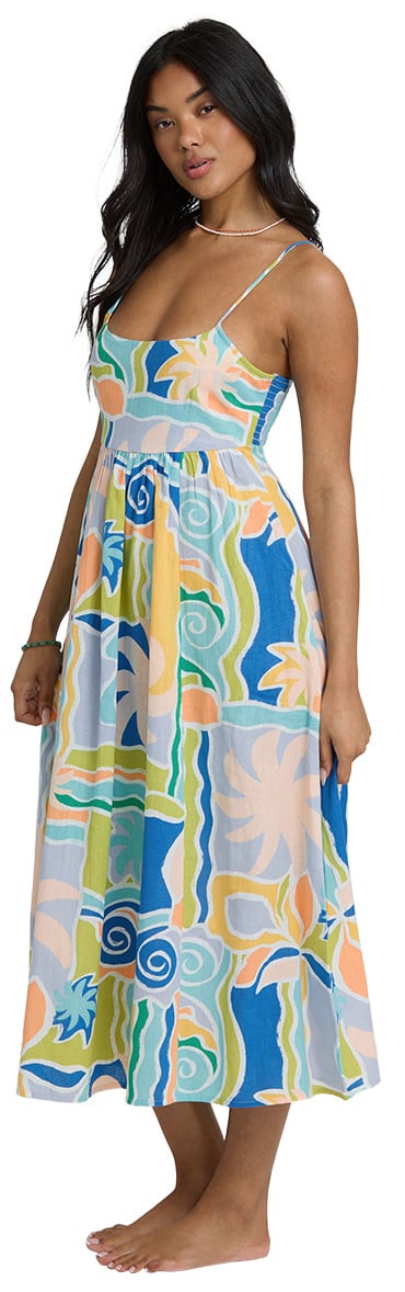 Billabong Island Life Women's Midi Dress - Blue Multi – alternate view 1