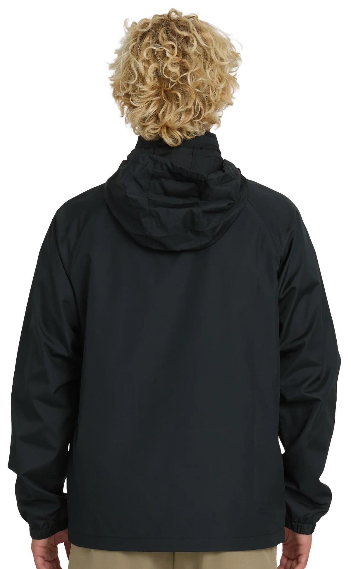 Quiksilver Waterman Shell Shock Water-Resistant Men's Long Sleeve Windbreaker - Black – back view