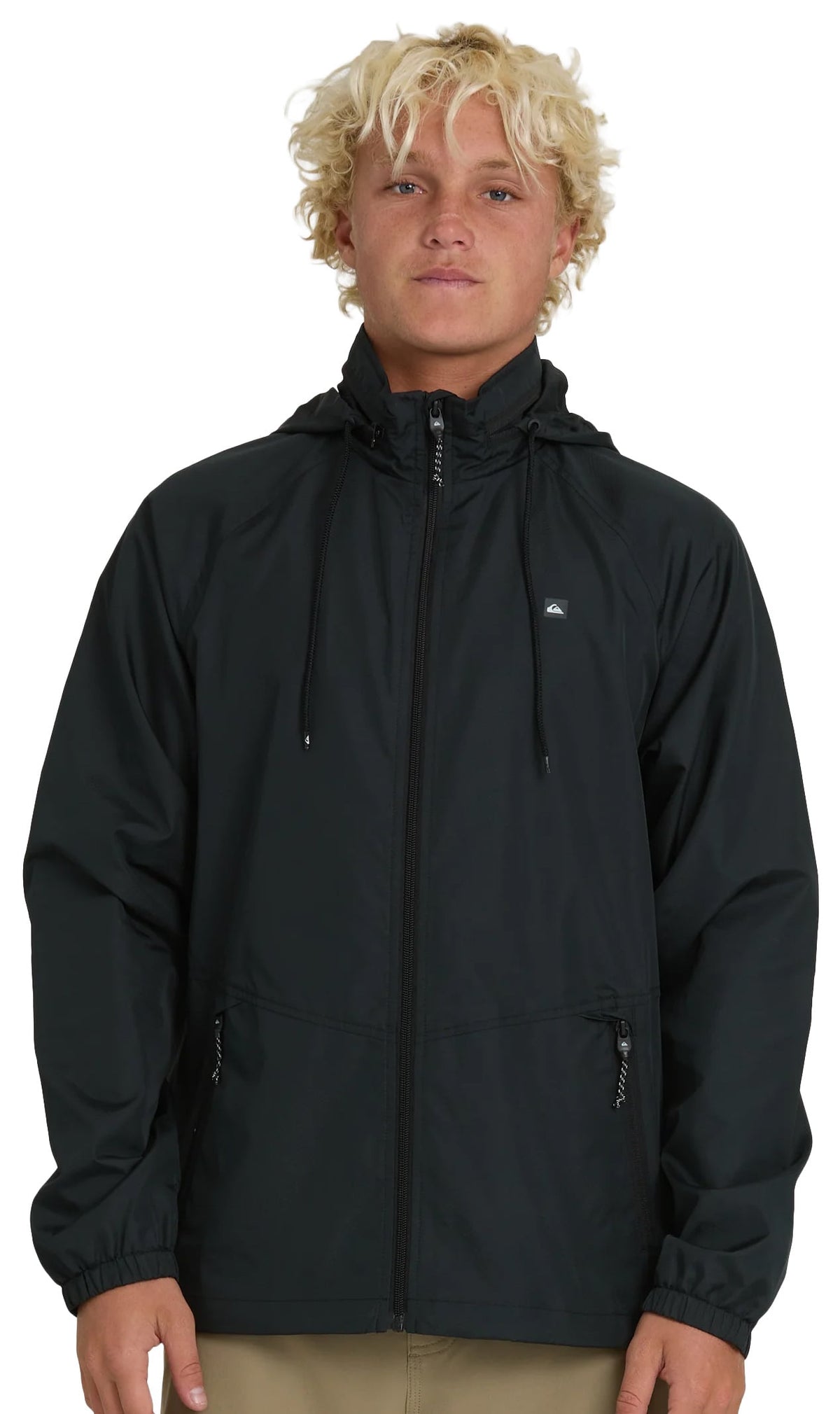 Quiksilver Waterman Shell Shock Water-Resistant Men's Long Sleeve Windbreaker - Black