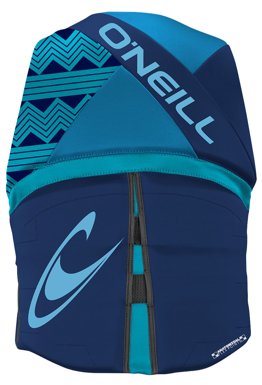 O'Neill Reactor USCG Women's Life Vest - Navy / Riviera / Turquoise – back view