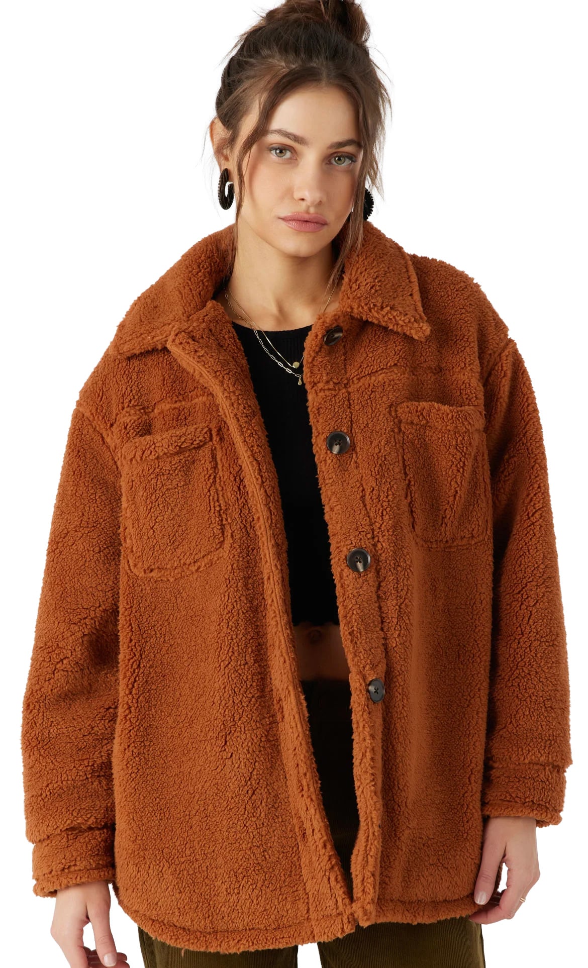 O'Neill Heath High Pile Oversized Fleece Women's Jacket - Sierra
