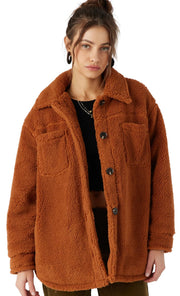 O'Neill Heath High Pile Oversized Fleece Women's Jacket - Sierra