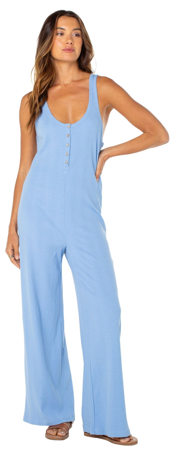 Roxy Running Tide Women's Jumpsuit - Cornflower Blue Solid
