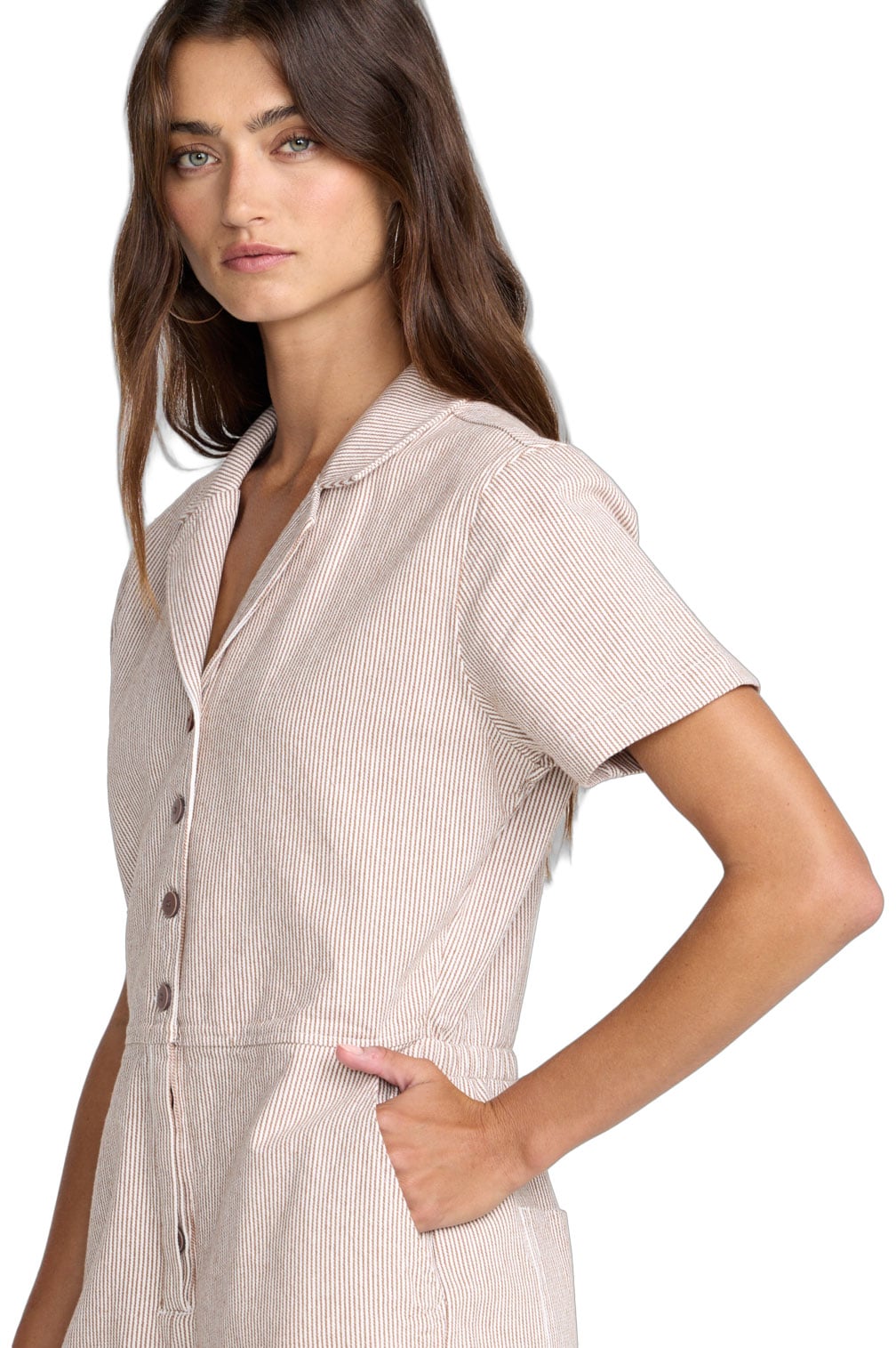 RVCA Labor Dayshift Women's Romper - Cocoa – alternate view 1