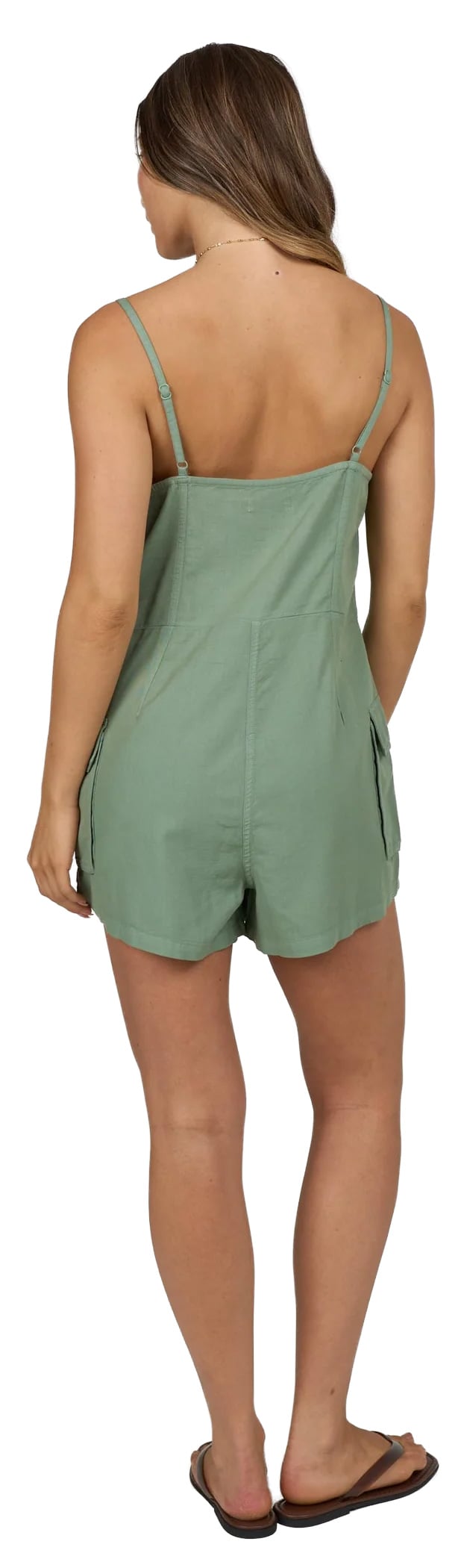 Salty Crew Driftwood Women's Romper - Green Bay – back view