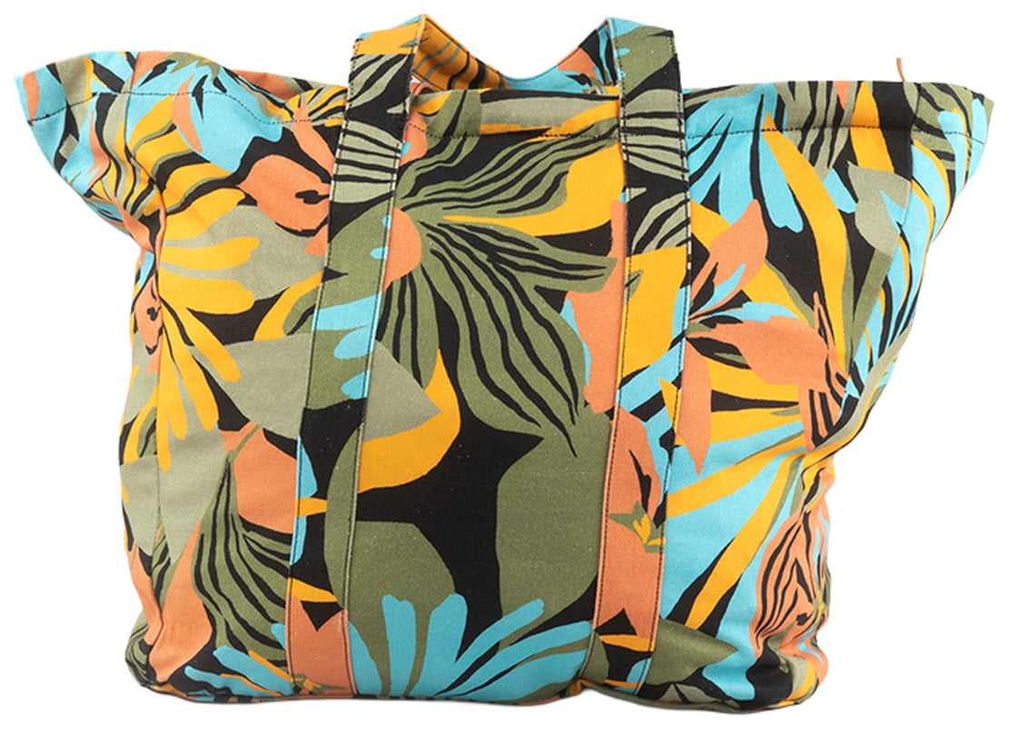Billabong Home Poppins Playa Tote Bag - Black Multi – back view