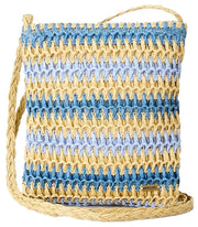 Rip Curl Crochet Mini 2.7L Crossbody Bag - Handmade Weave, Blue/Natural