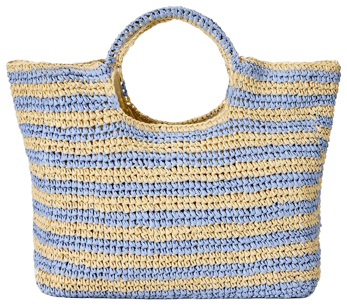 Rip Curl Classic Surf Paper 27L Tote Bag - Handmade Weave, Blue/Natural – back view