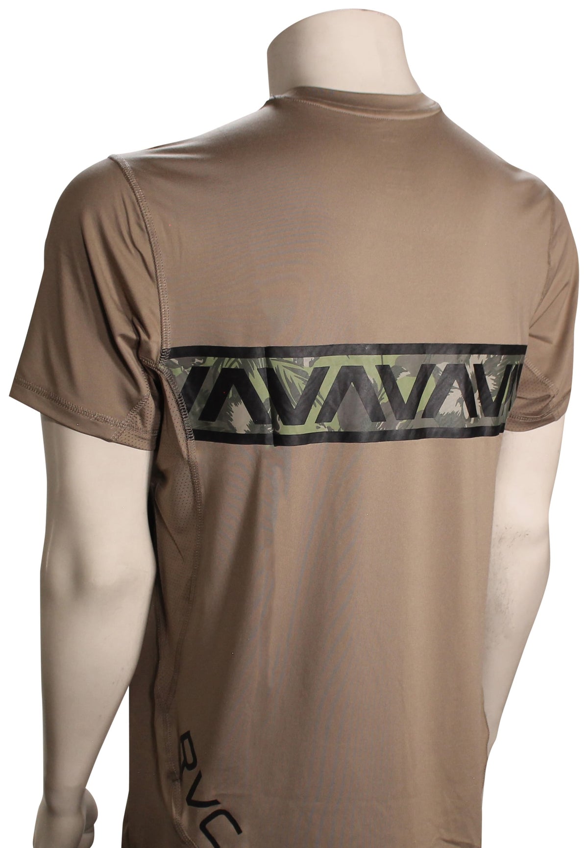 RVCA Hawaii Sport Vent Performance T-Shirt - Dark Khaki – back view