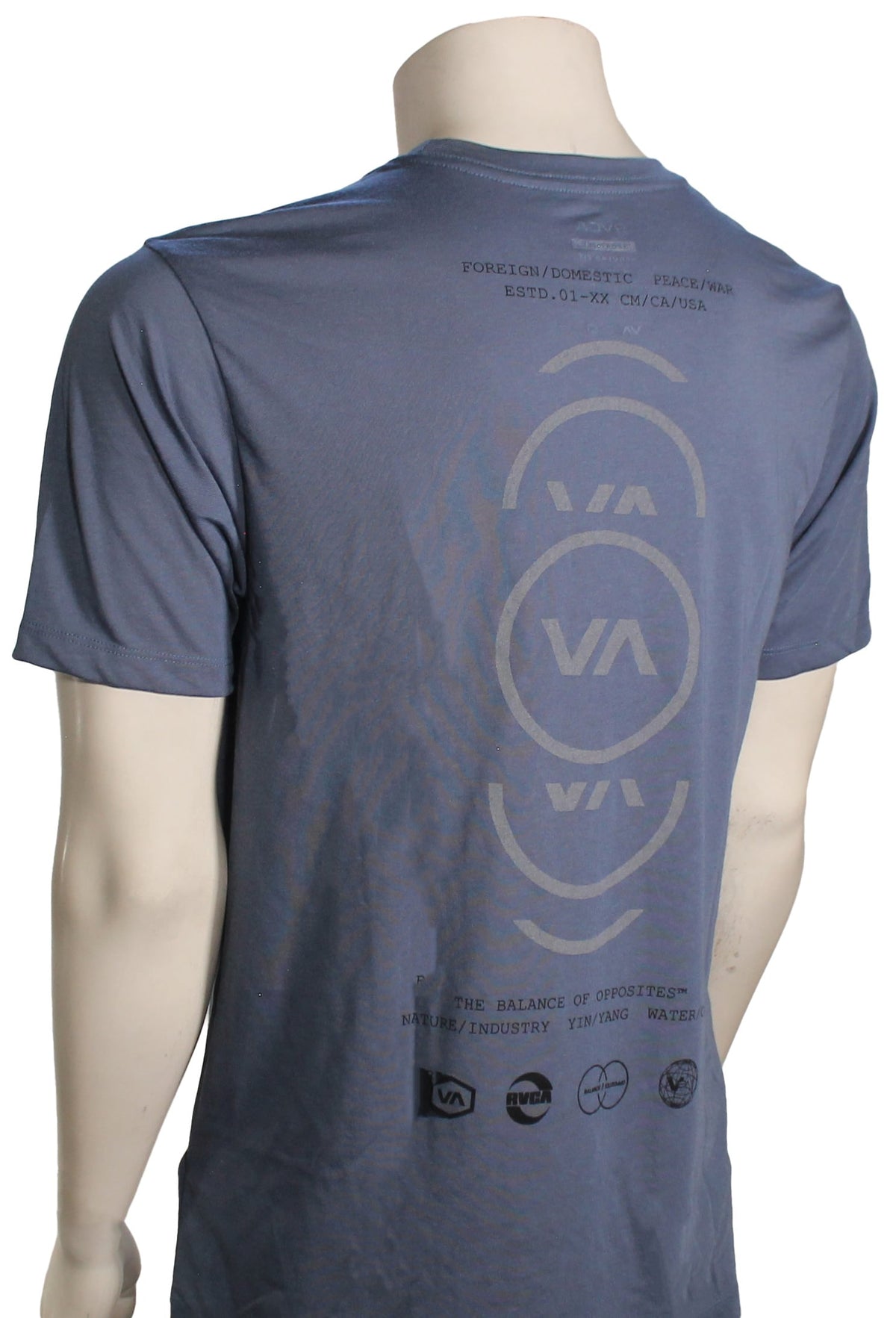RVCA VA Circle Splitter Performance SS T-Shirt - Vintage Indigo – back view