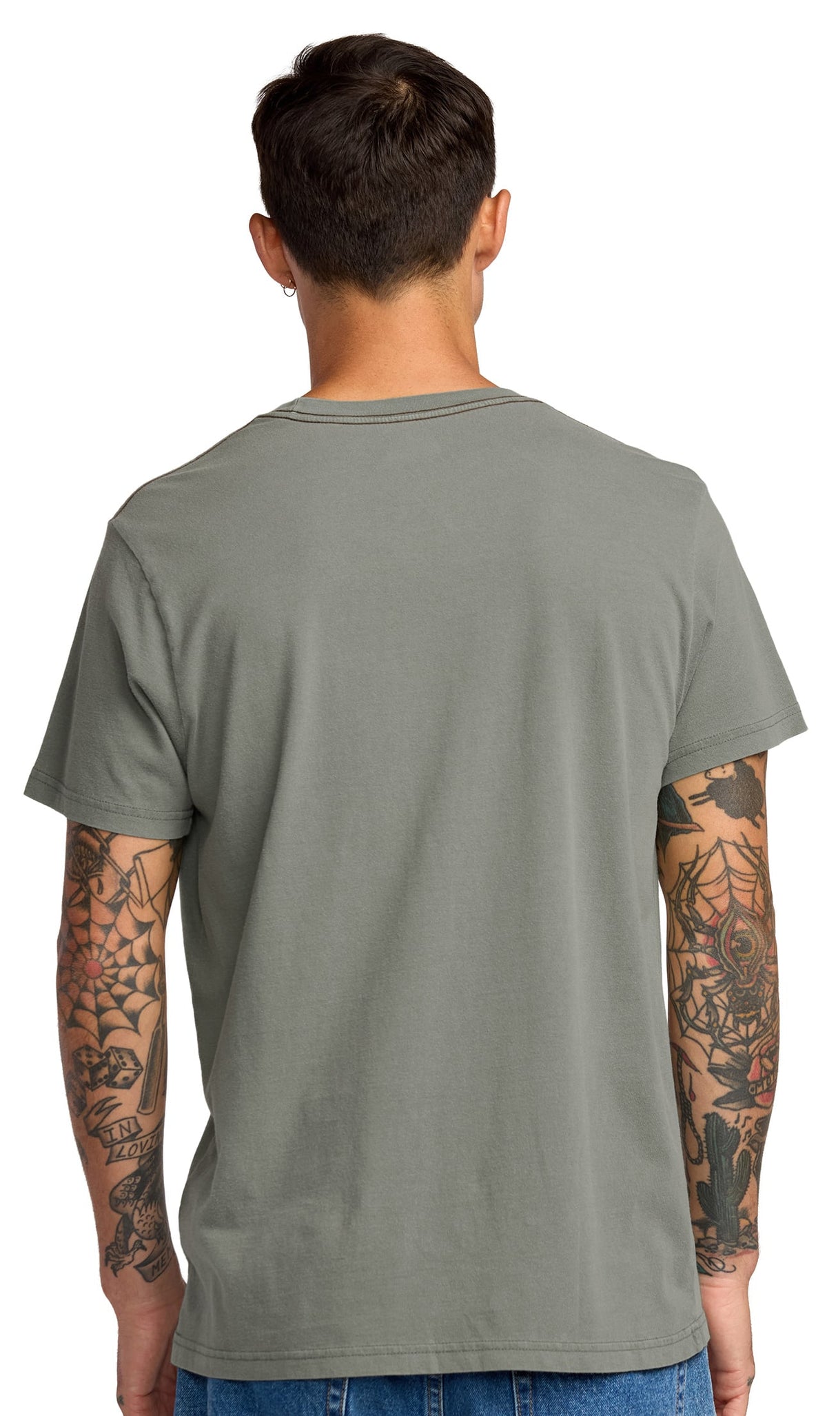 RVCA Island Hex Pocket SS T-Shirt - Sage Leaf – back view