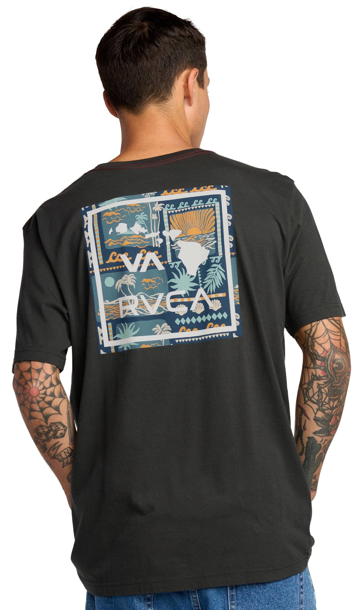 RVCA VA All The Way Hawaii T-Shirt - Original Pirate Black – back view