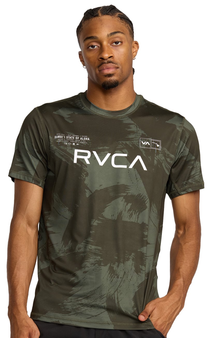 RVCA Hawaii Sport Vent Performance T-Shirt - Island Camo