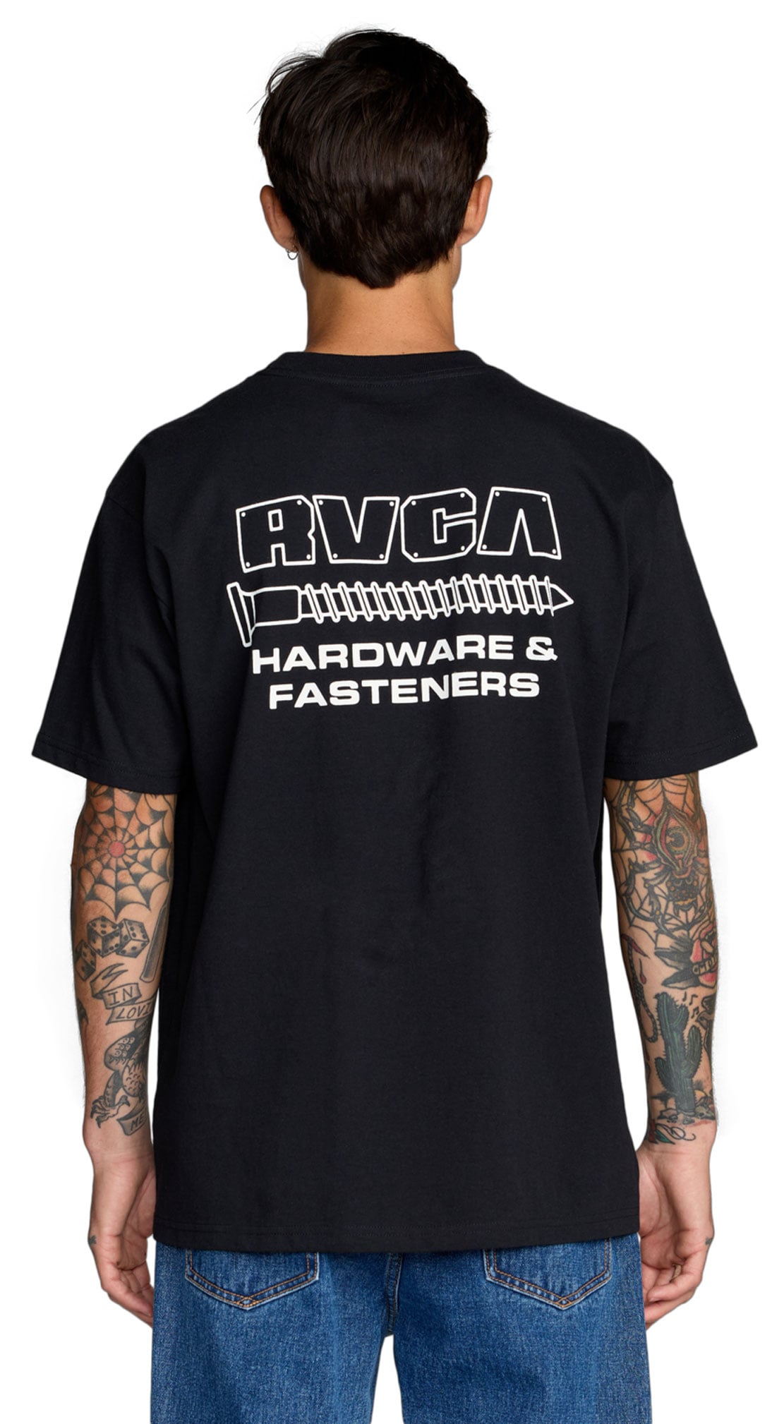 RVCA Fasteners Pocket SS T-Shirt - Black – back view