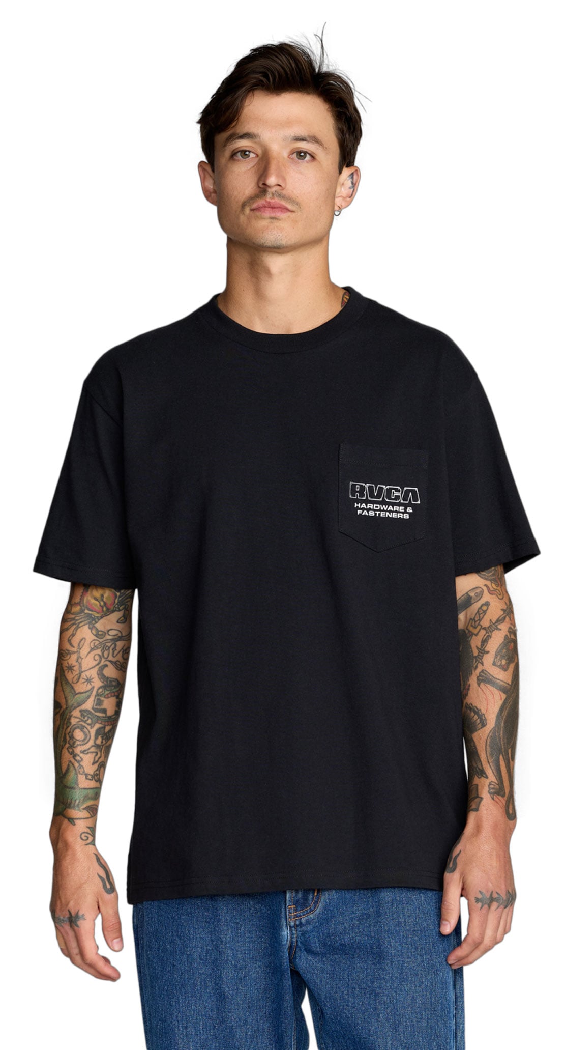 RVCA Fasteners Pocket SS T-Shirt - Black