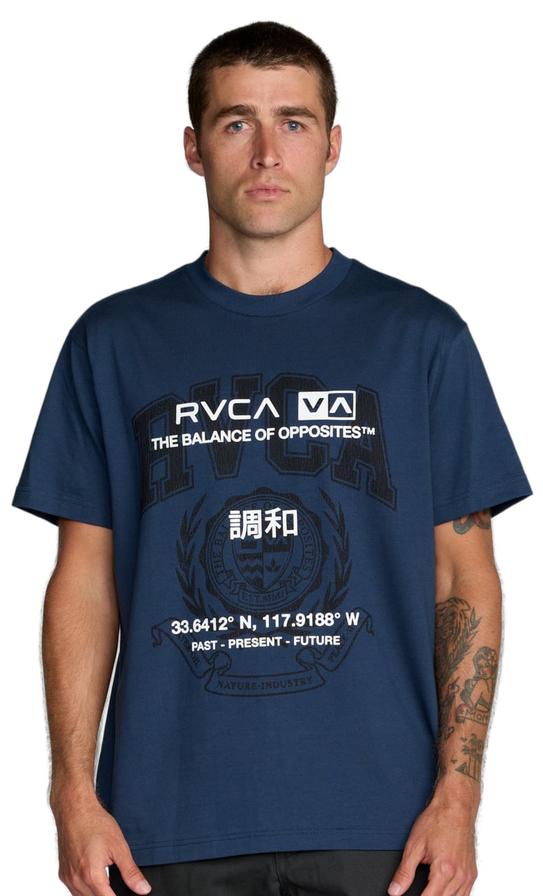 RVCA Unitext Men's Short Sleeve T-Shirt - Moody Blue