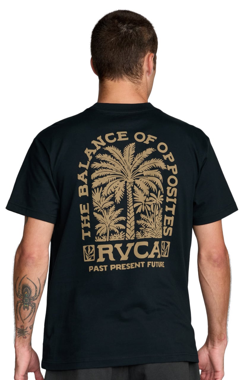 RVCA Palmgrove Men's Short Sleeve T-Shirt - Black – back view