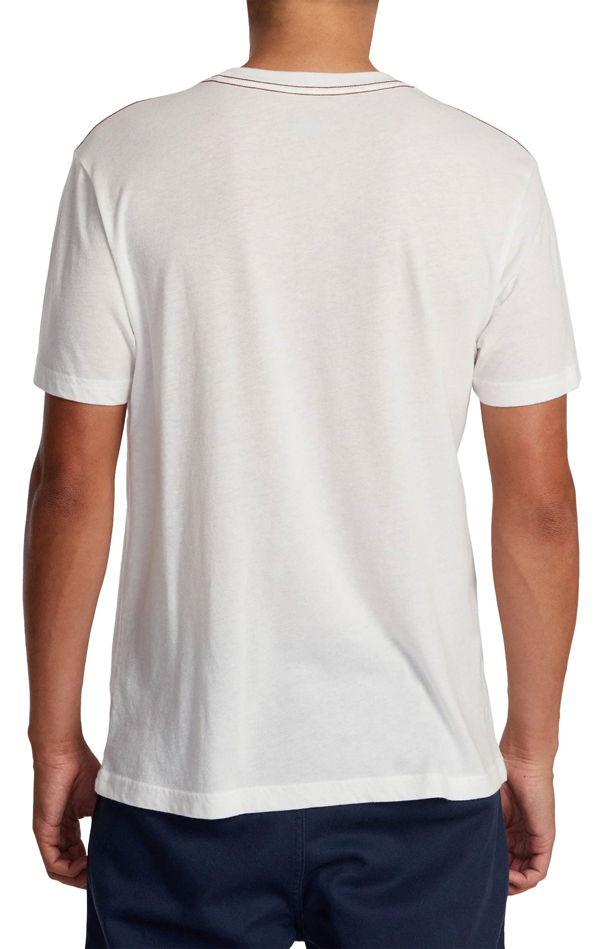 RVCA Men’s Big RVCA T-Shirt - Slim Fit Short Sleeve Tee, Antique White – back view