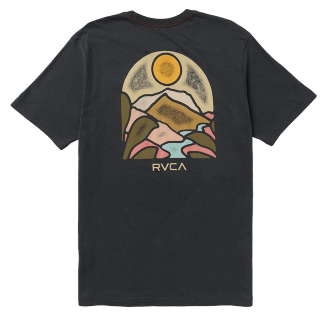 RVCA Men’s River Run T-Shirt - Regular Fit, Black – back view