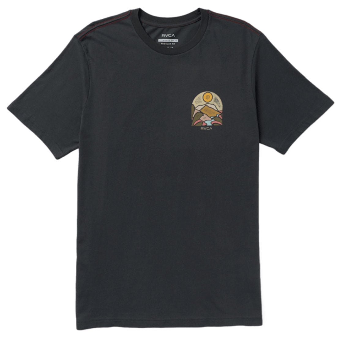 RVCA Men’s River Run T-Shirt - Regular Fit, Black