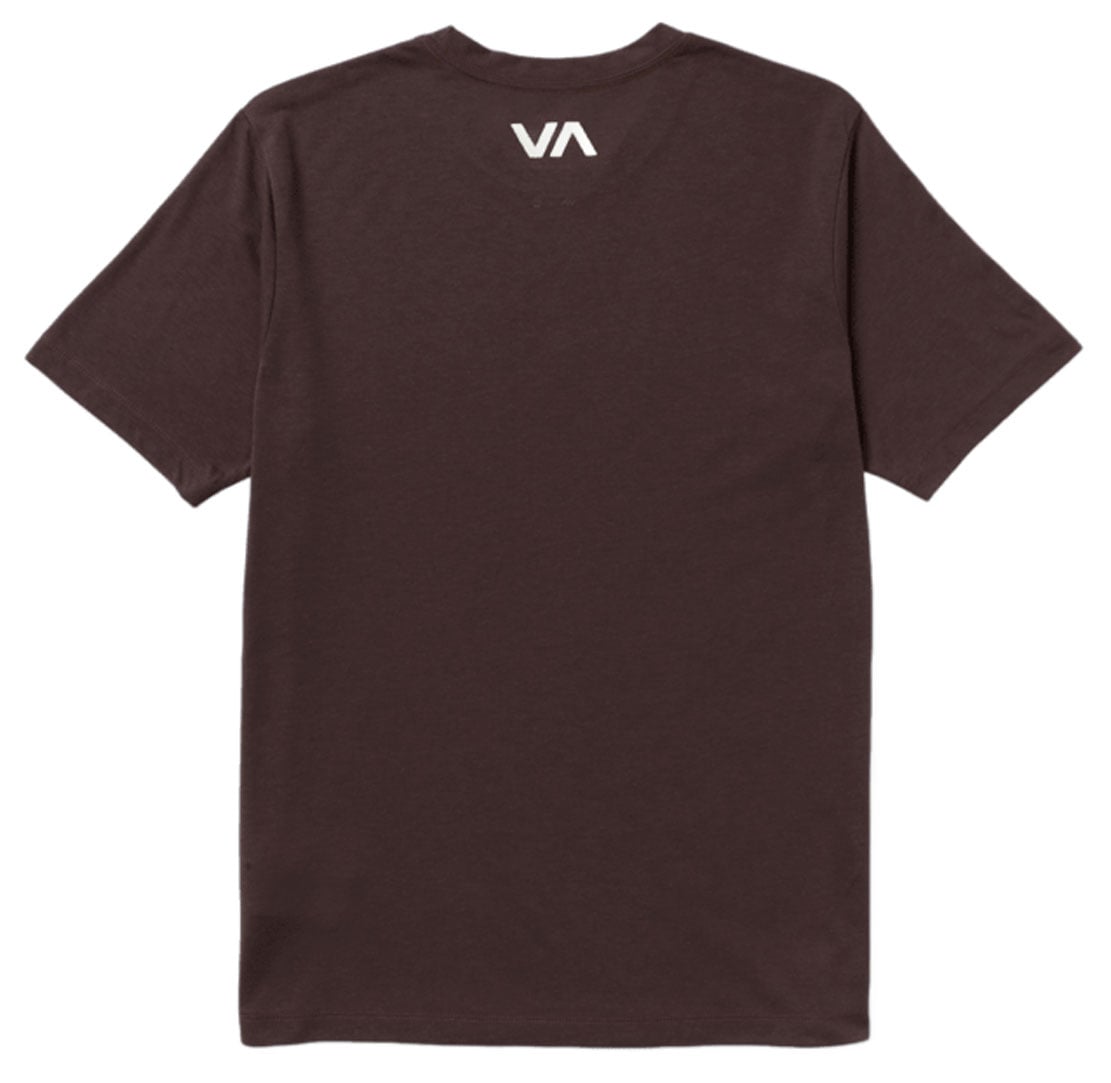 RVCA Men’s VA Blur Regular Fit Short Sleeve T-Shirt - drirelease Performance Tee, Mocha – back view