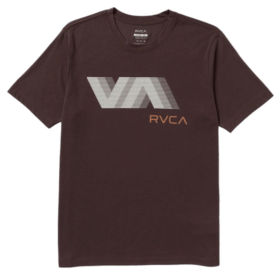 RVCA Men’s VA Blur Regular Fit Short Sleeve T-Shirt - drirelease Performance Tee, Mocha