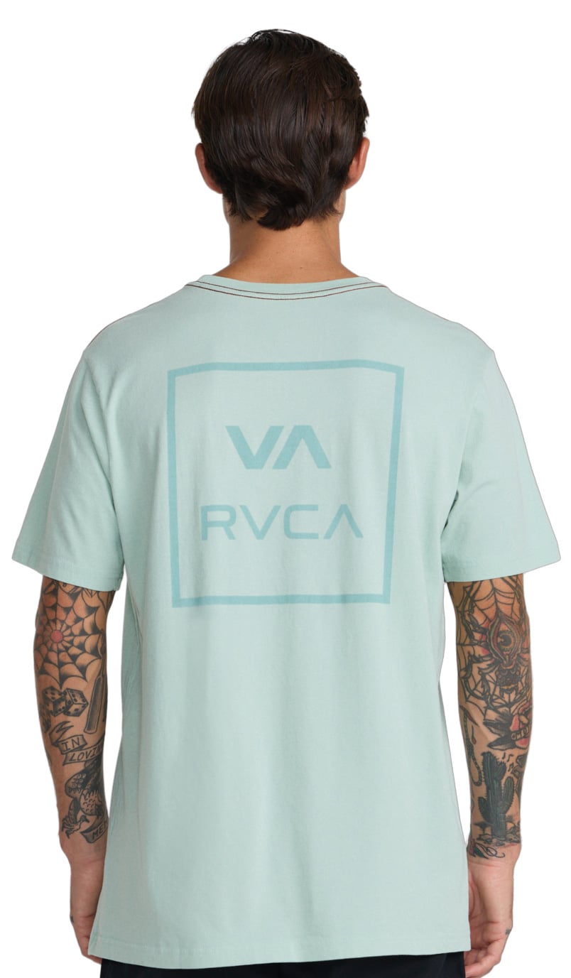 RVCA Men’s VA All The Way Short Sleeve T-Shirt - Regular Fit, Blue Haze – back view