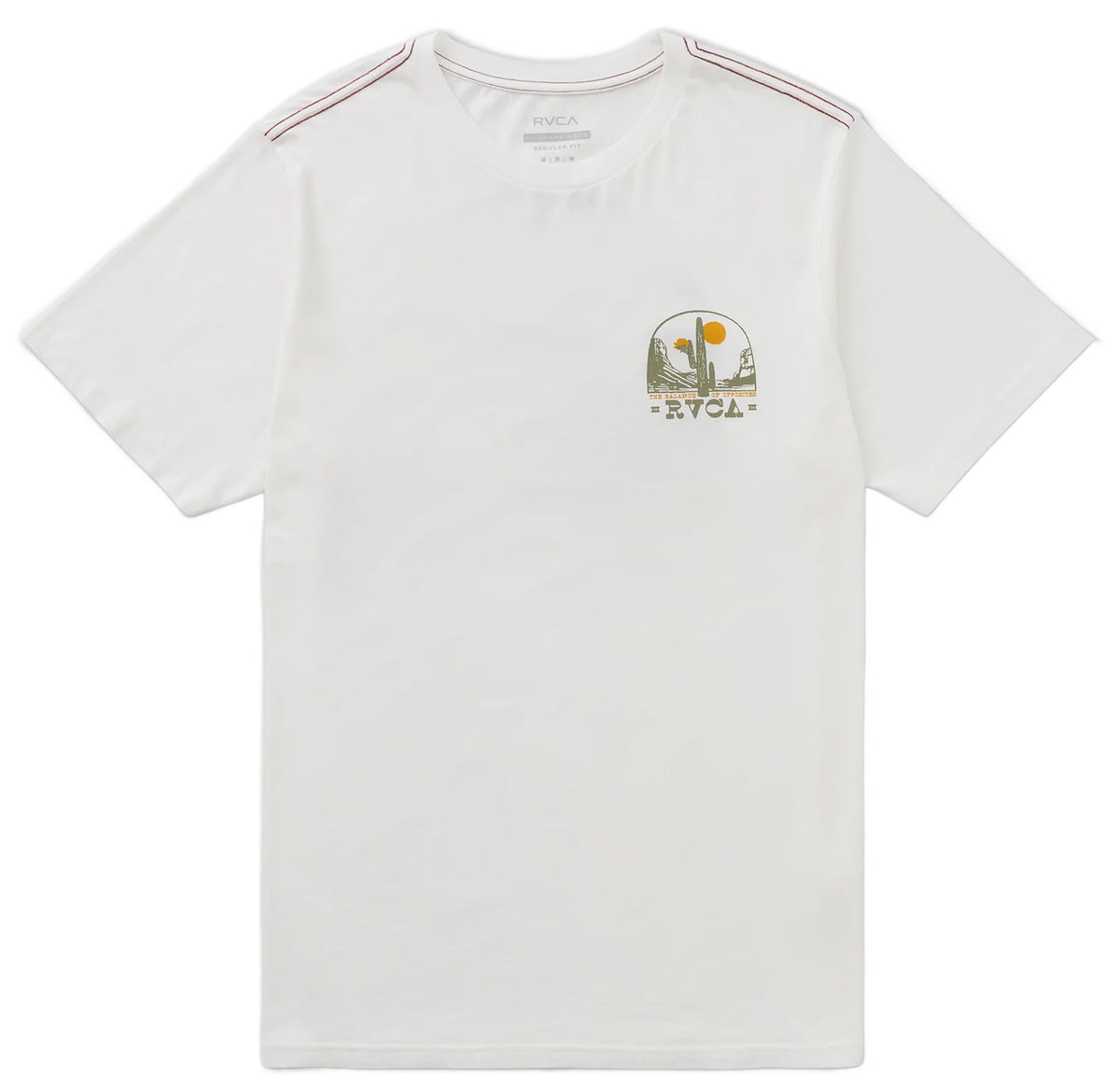 RVCA Men's Saguaro Canyon Short Sleeve Tee - Cotton T-Shirt, Antique White