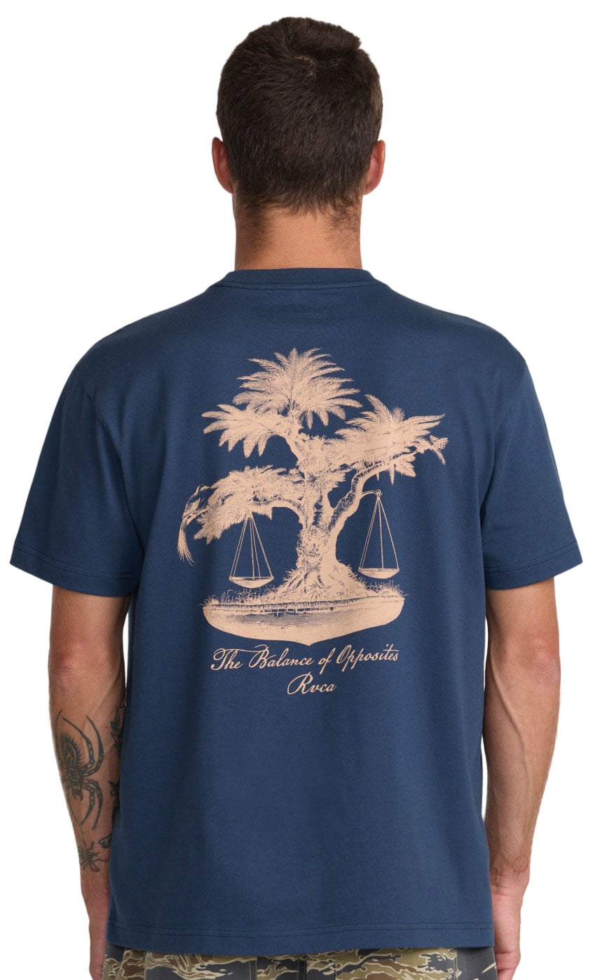 RVCA Balance Tree Men's Short Sleeve Tee - Moody Blue – back view