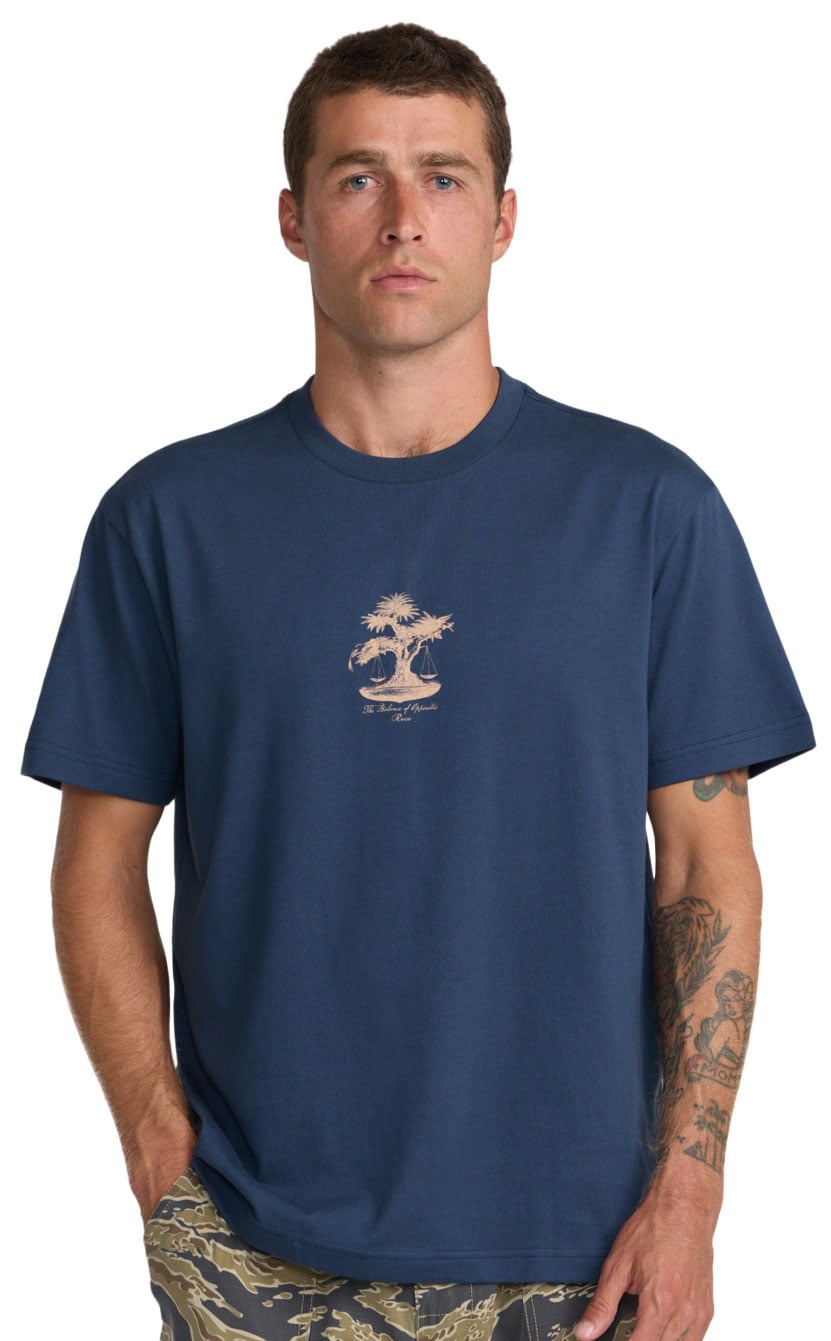 RVCA Balance Tree Men's Short Sleeve Tee - Moody Blue