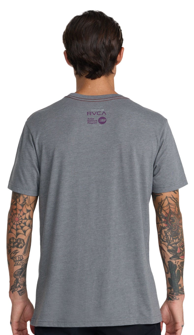 RVCA Sleepy Girl Men's Short Sleeve Tee - Smoke – back view