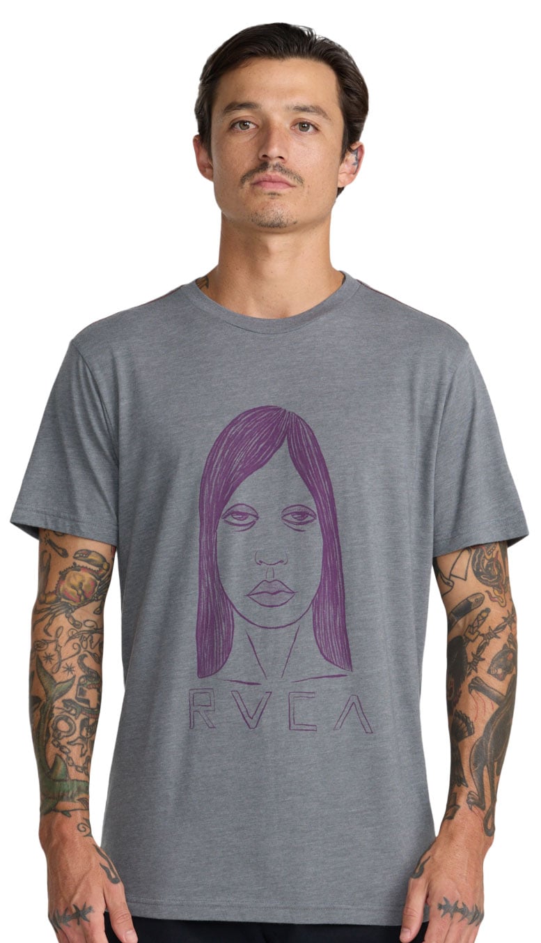RVCA Sleepy Girl Men's Short Sleeve Tee - Smoke
