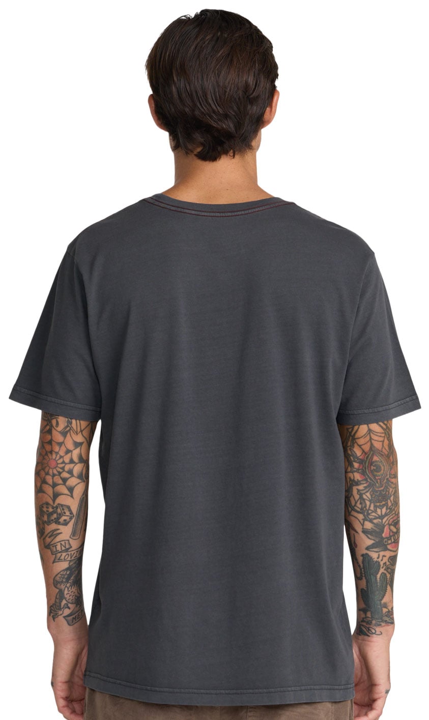 RVCA Quad Men's Short Sleeve Tee - Pirate Black – back view