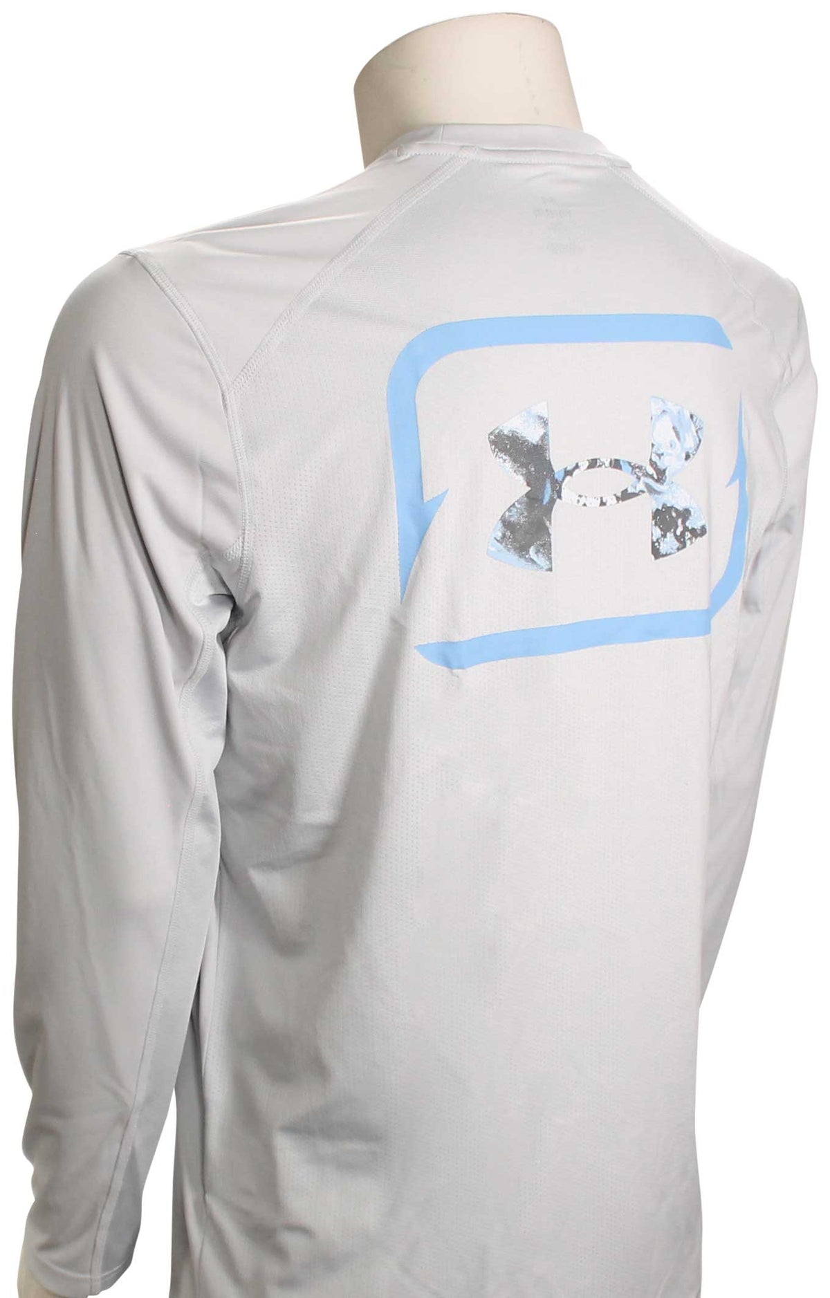 Under Armour Iso-Chill Shorebreak Back LS T-Shirt - Halo Grey / Blue – back view