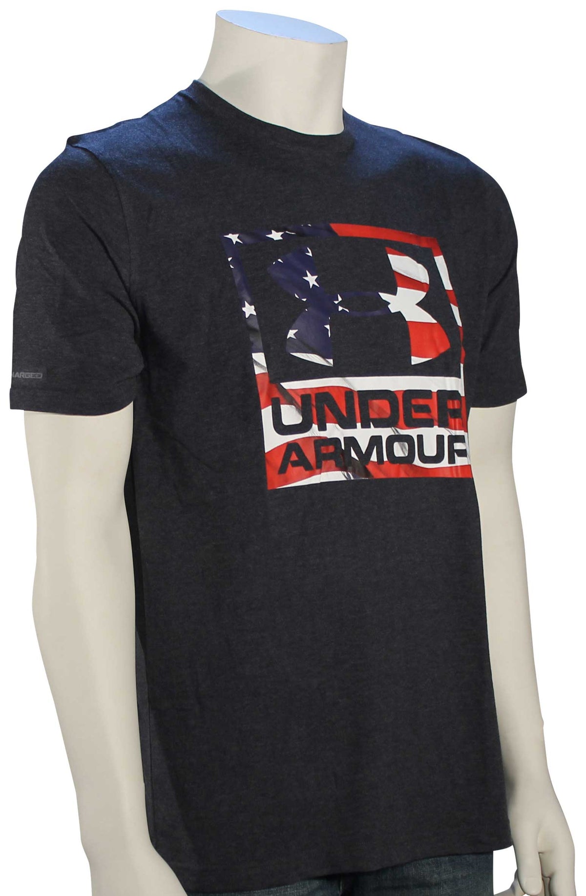 Under Armour Big Flag Logo T-Shirt - Classic Black / White, front view