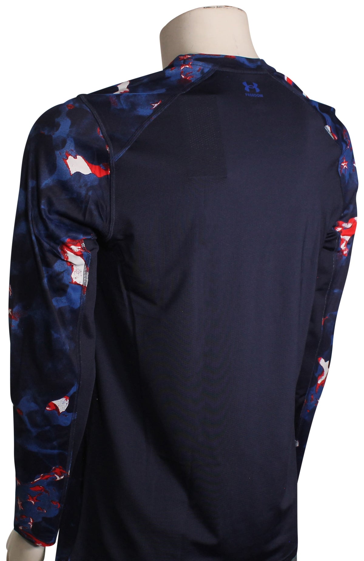 Under Armour Fish Pro Freedom Tech LS T-Shirt - Blue / White / Red – back view