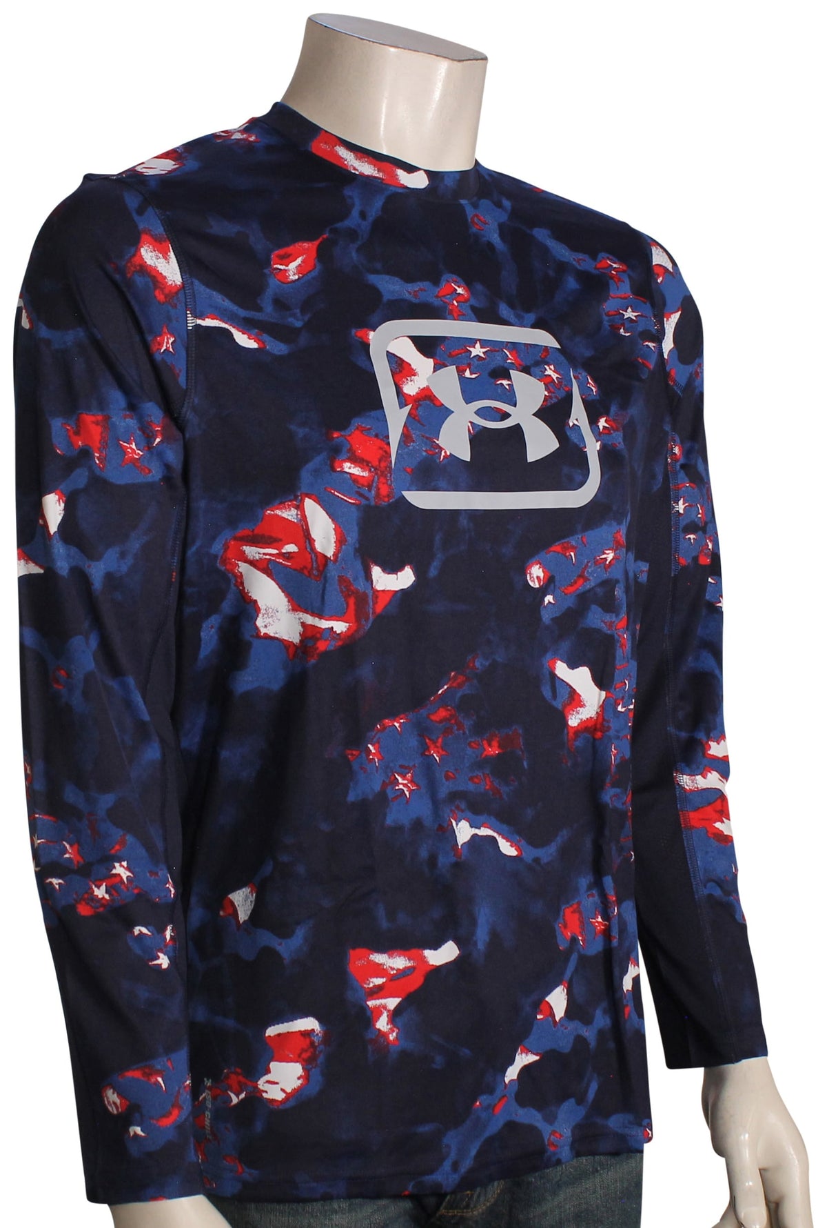 Under Armour Fish Pro Freedom Tech LS T-Shirt - Blue / White / Red