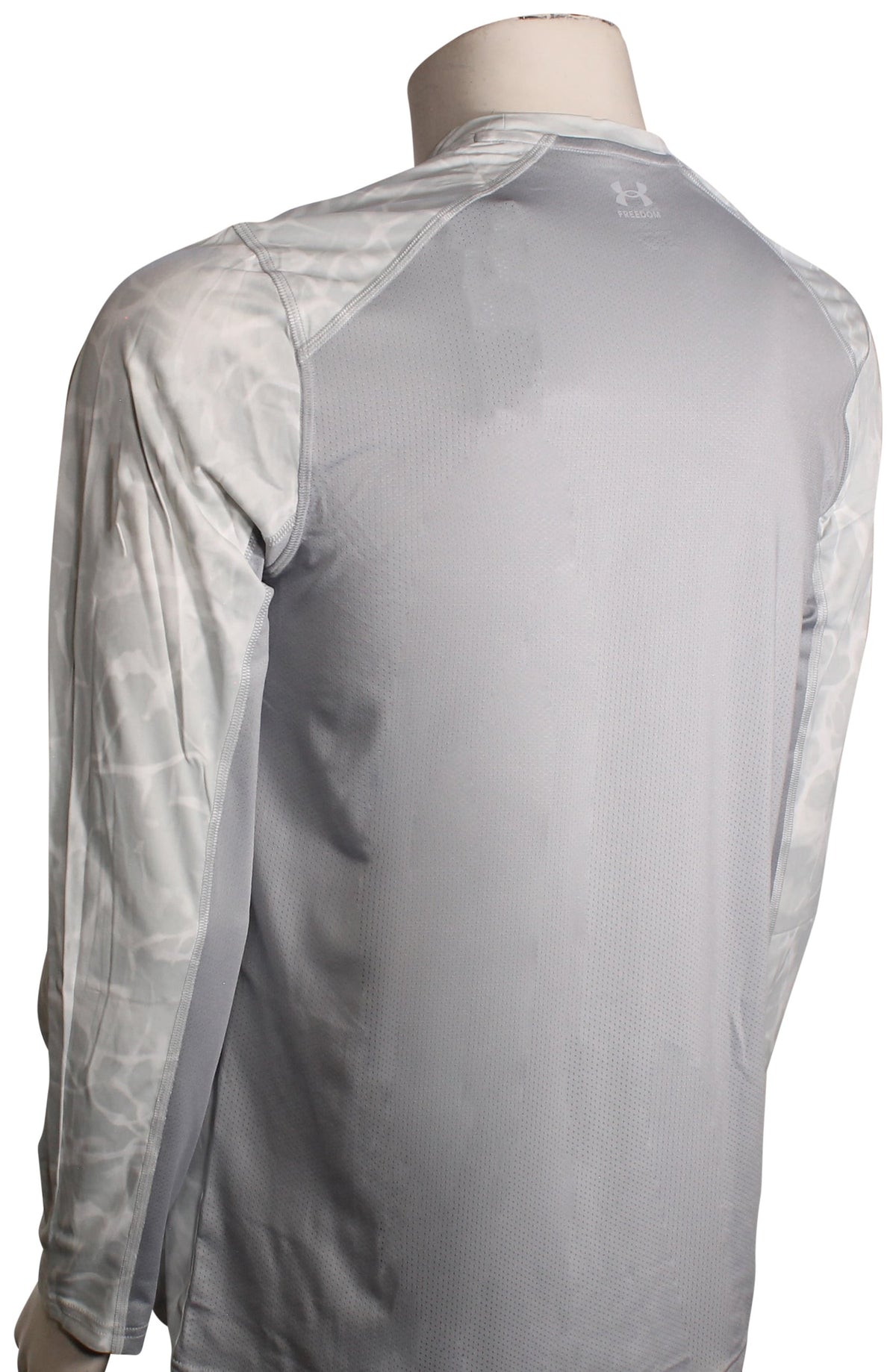 Under Armour Fish Pro Freedom Tech LS T-Shirt - Halo Grey / White / Red – back view